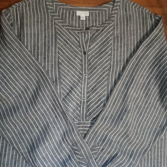 J. JILL love linen plus mixed stripes tunic top (4X) - Picture 5 of 16